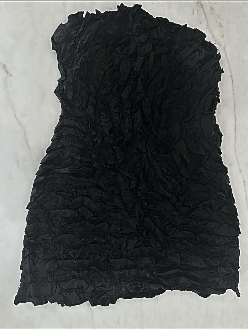 FARM Rio Black Strapless Ruffled Mini Dress 34850 - Picture 6 of 10